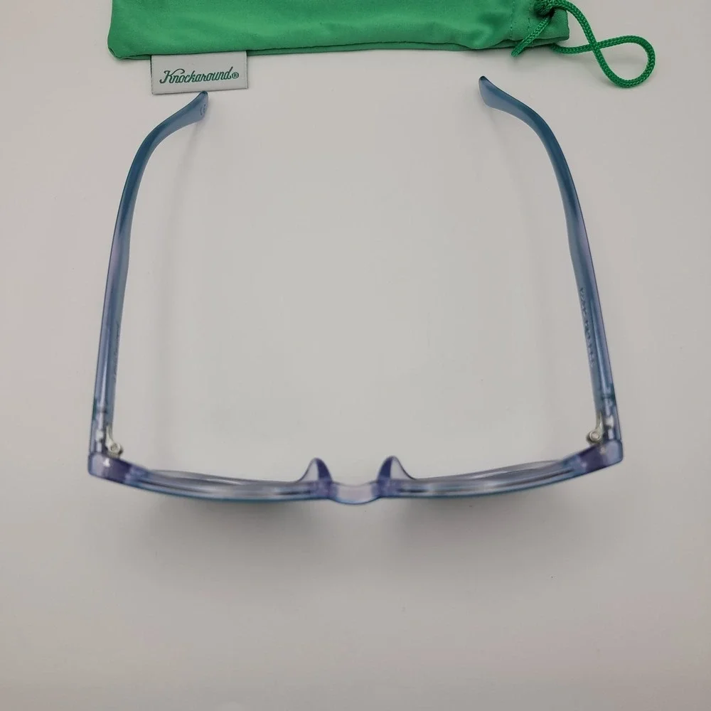 Knockaround Paso Robles Sunglasses Blue Square Purple Mirror Lens Unisex